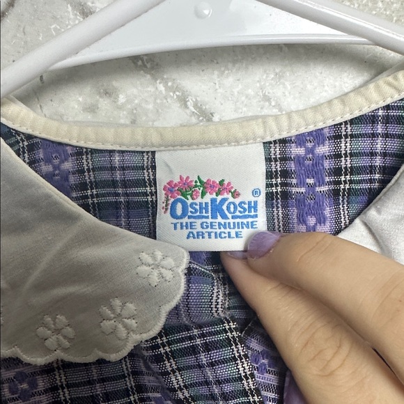 Vintage OshKosh B'gosh Purple and Black Plaid Kids Dress - Picture 2 of 5